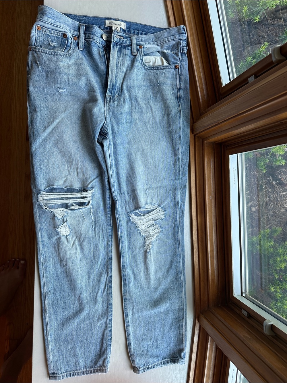 Madewell Light Blue Distressed Boyfriend Jeans